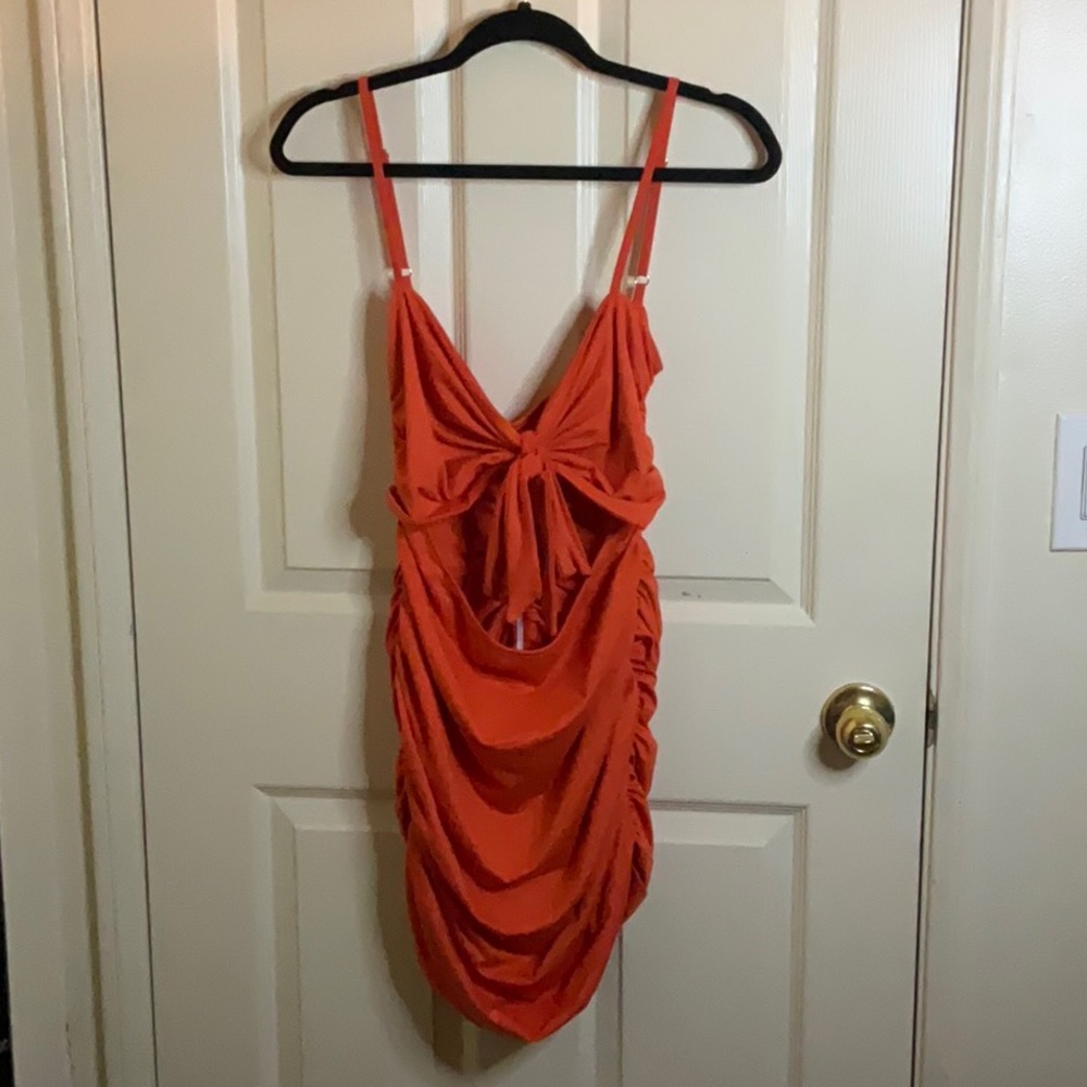 Ruched crop top dress